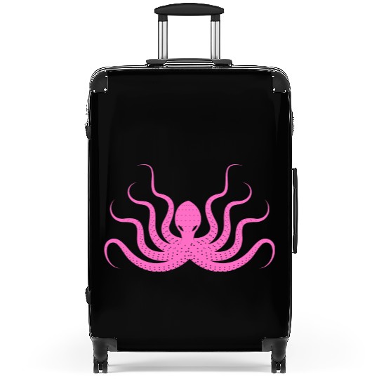 Menace Octopus Neon Pink Suitcases