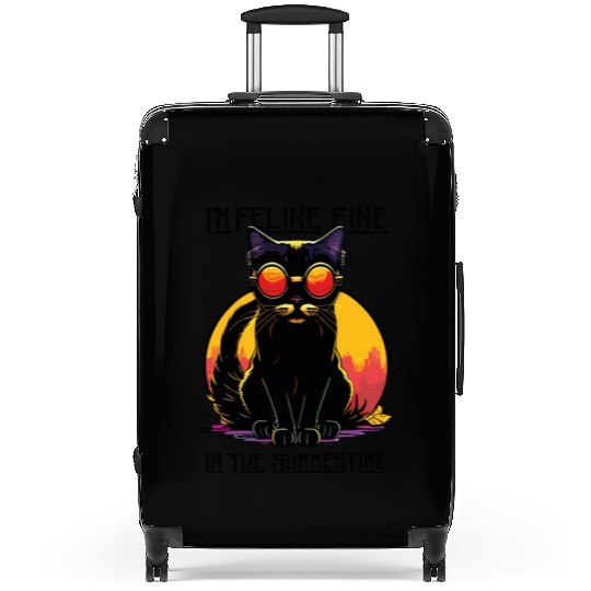 FELINE Fine | Cat Lover Summer Animal Beach Party Suitcases