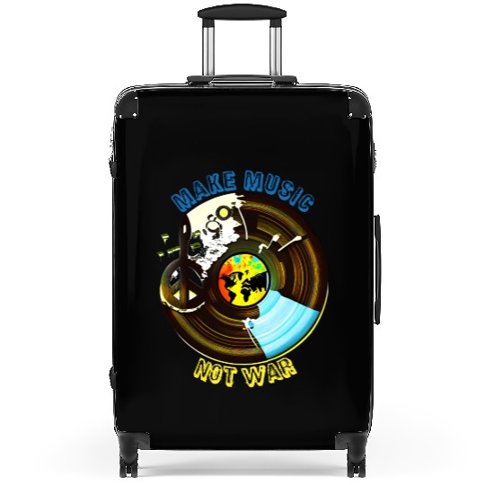 Make Music Not War | Hippie Peace & Vinyl Record Suitcases
