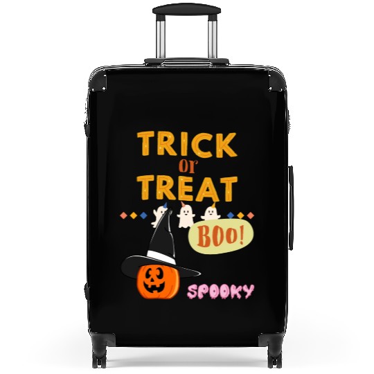 Happy Halloween Trick Or Treat Witch Pumpkin Skull Suitcases