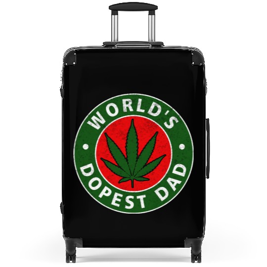 World s Dopest Dad Weed Marijuana Cannabis Circle Suitcases