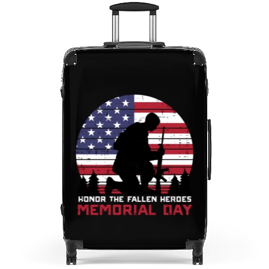 Honor The Fallen Heroes Memorial Day Us Flag Suitcases