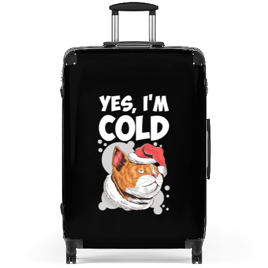 Yes I m Cold Lazy Cat Face Cozy Chilly Days Suitcases