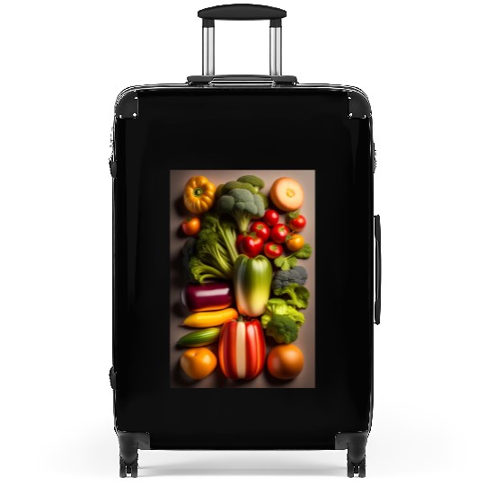 Fresh vegetable logo design in Suitcases cloths