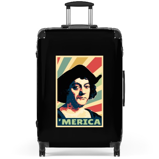 Christopher Columbus Merica Vintage Colors Suitcases