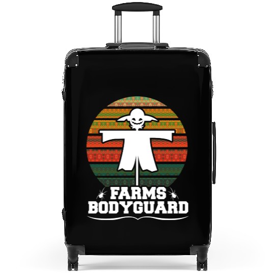 Farm s Bodyguard Farmer Scarecrow Gift Design Idea Suitcases
