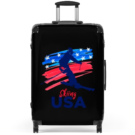 Skiing Usa Support The Team Usa Flag Ski Winter Suitcases