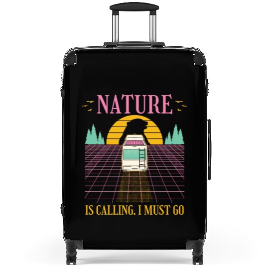 Nature Is Calling I Must Go Retrowave Camping Suitcases