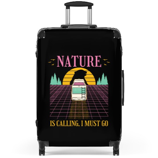 Nature Is Calling I Must Go Retrowave Camping Suitcases