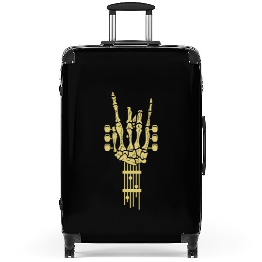 Rock Roll Skeleton Guitar Music Lover Suitcases