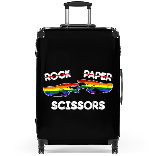 Rock Paper Scissors Funny Lesbian Pride LGBT Fun Suitcases