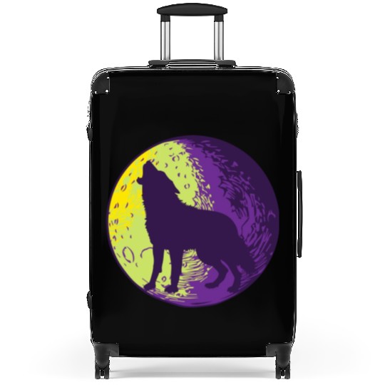 Howling wolf in the moon cool Suitcases