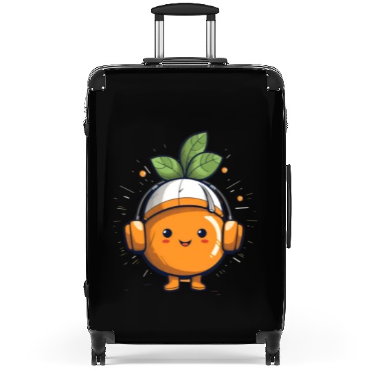 Orange Fruit Fruitarian Funny Cute Party Music Suitcases