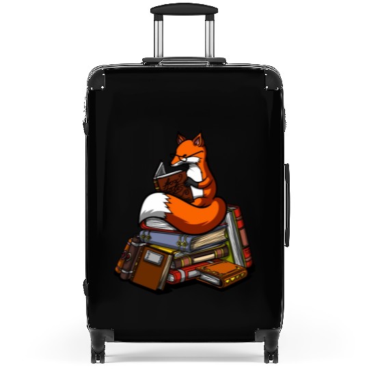 Fox Book Reading Librarian Animal Suitcases