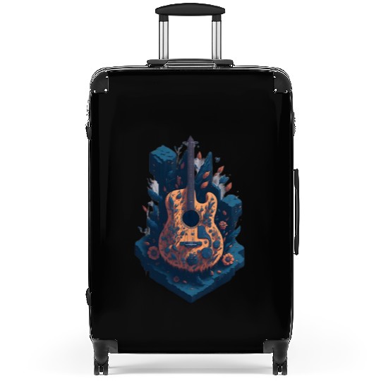 Detailed guitar flowers Suitcases