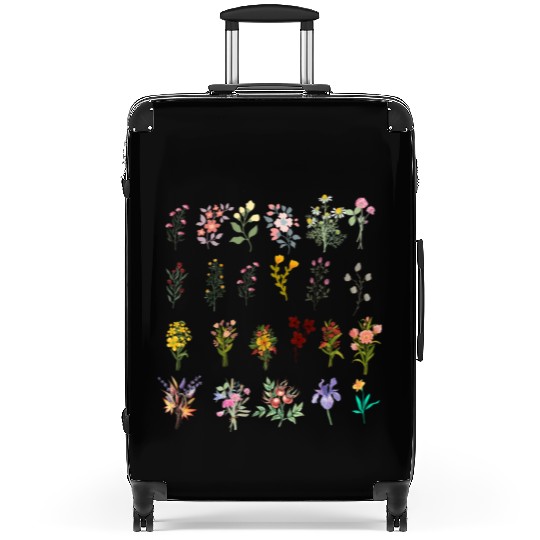 Retro Wildflowers Floral design Suitcases