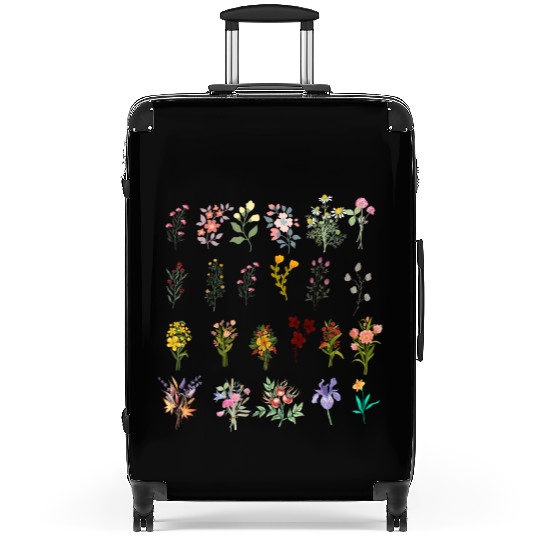 Retro Wildflowers Floral design Suitcases