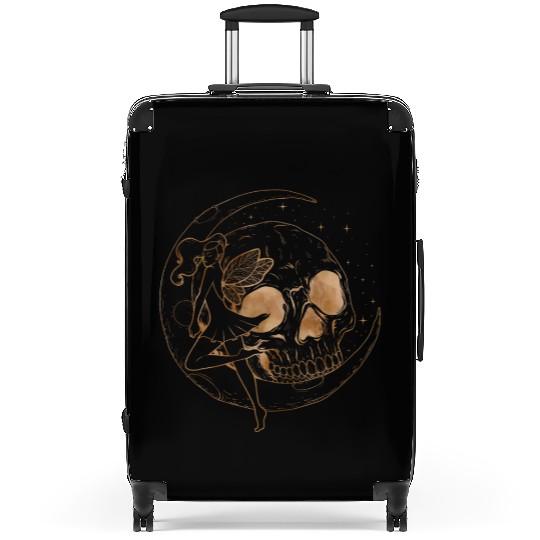 Fairy Suitcases, Fairycore Skull Skeleton And Moon