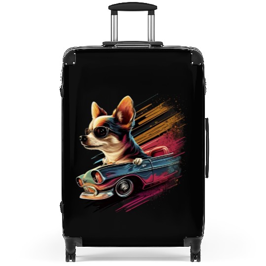 Chihuahua | Race Racing Car Funny Dog Mechanic Suitcases