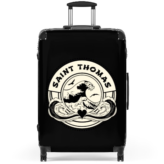 St Thomas Caribbean Sea Japanese Style Waves Suitcases