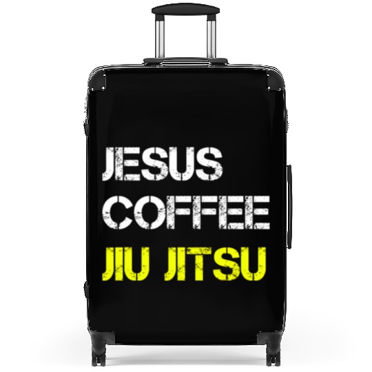 Jesus Coffee Jiu Jitsu Bjj Wrestling Mma Judo Mial Suitcases