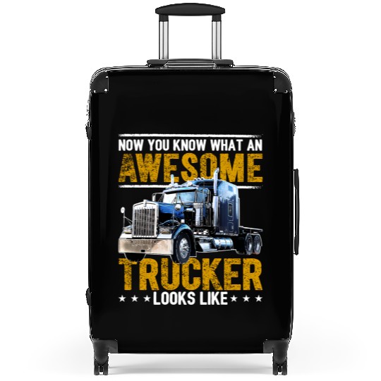 Awesome Trucker Big Rig Semi-Trailer Truck Driver Suitcases