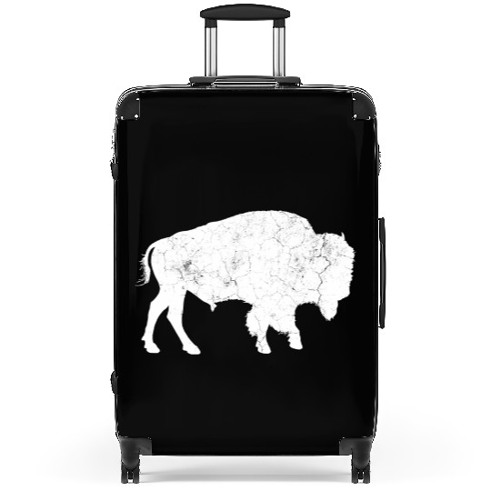 Distressed Buffalo Bison Animal Suitcases