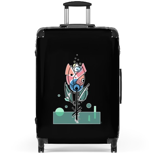 Retro Tulip Flower Suitcases