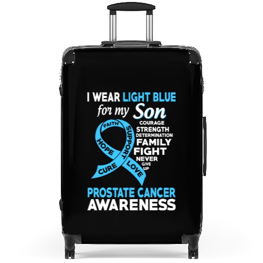I Wear Light Blue For My Son Prostate Cancer Suitcases