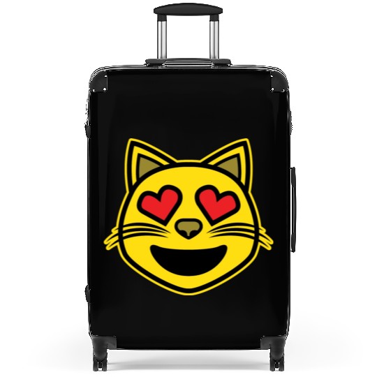 Heart Eyes Smiling Cat Face Funny Feline Lover Suitcases