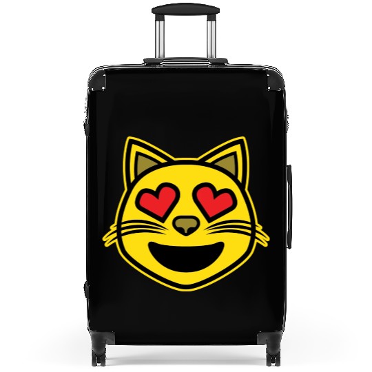 Heart Eyes Smiling Cat Face Funny Feline Lover Suitcases