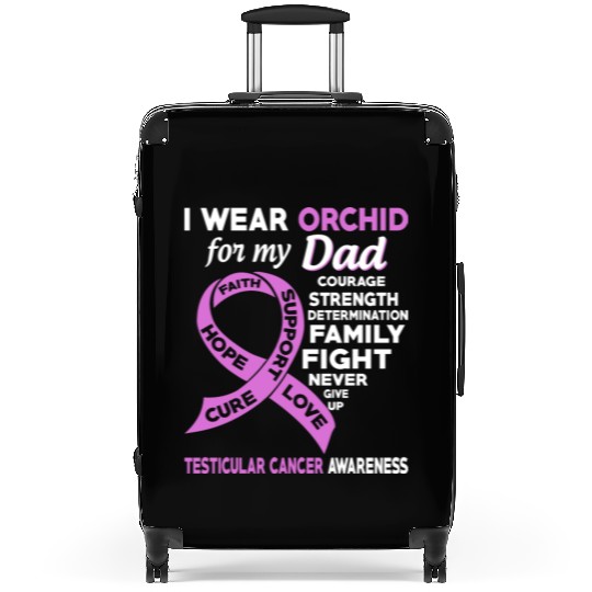 I Wear Orchid For My Dad Testicular Cancer Suitcases