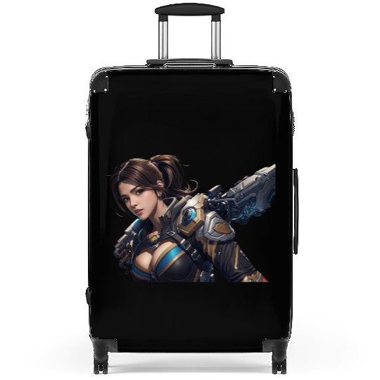 Sexy female gamer chick Suitcases