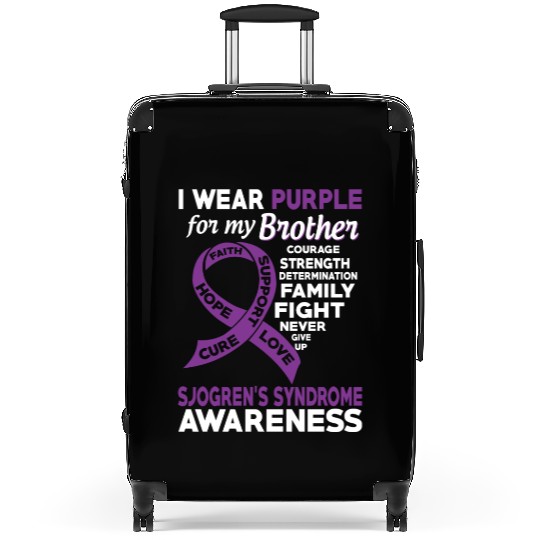 I Wear Purple For My Brother Sjogren s Syndrome Suitcases