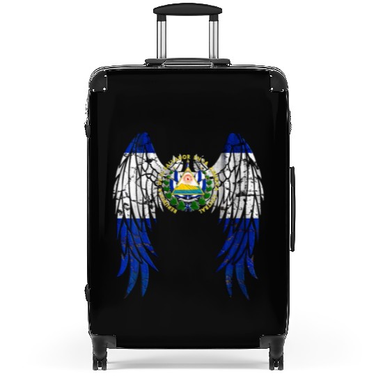 El Salvadorian Flag Angel Wings Jesus Christian El Suitcases