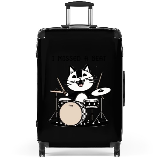 I Missed A Beat Funny Cat Drummer Suitcases