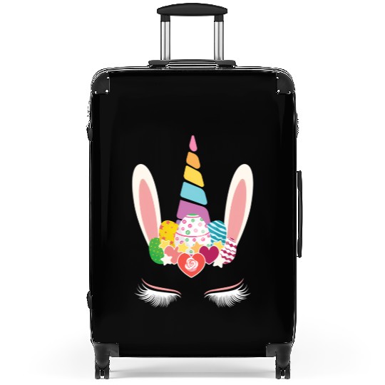 Happy Easter Unicorn Bunny Ears Eggs Hunter Suitcases