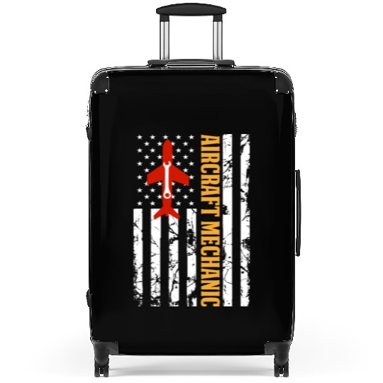 AIRCRAFT MECHANIC USA FLAG Suitcases