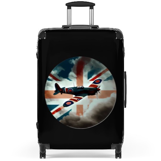 Spitfire Airplane Fighter Plane England UK Suitcases