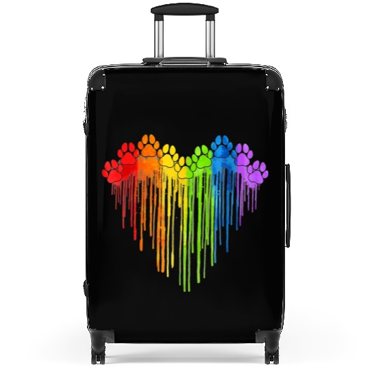 Dog Paws Rainbow Heart Dog Lover Gay Pride LGBT Suitcases