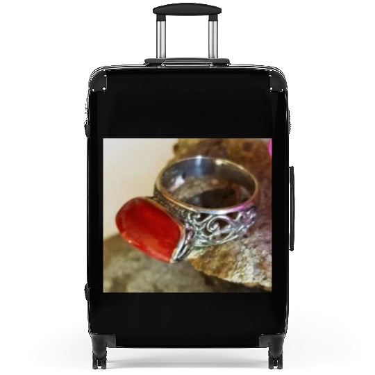 Red Coral sterling silver ring for women Suitcases