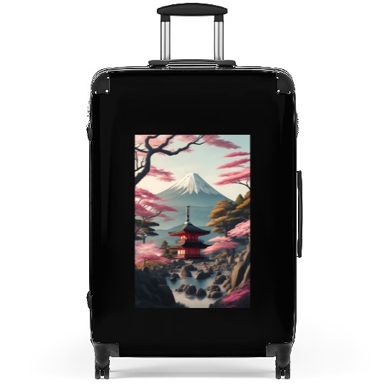 Asia Landscape Serene Mount Fuji Suitcases