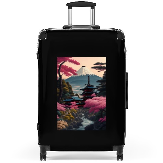 Asia Landscape Serene Mount Fuji Suitcases