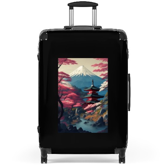 Asia Landscape Serene Mount Fuji Suitcases