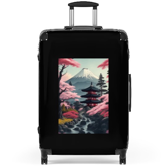 Asia Landscape Serene Mount Fuji Suitcases