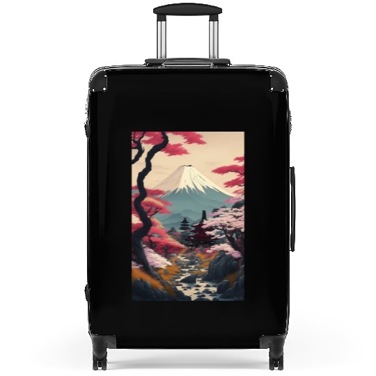 Asia Landscape Serene Mount Fuji Suitcases
