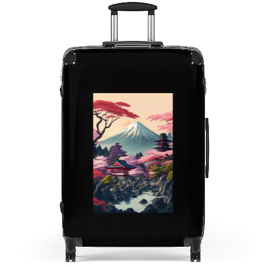 Asia Landscape Serene Mount Fuji Suitcases