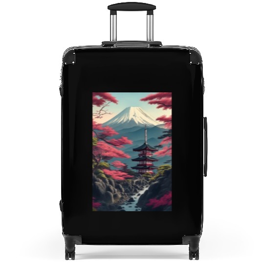 Asia Landscape Serene Mount Fuji Suitcases
