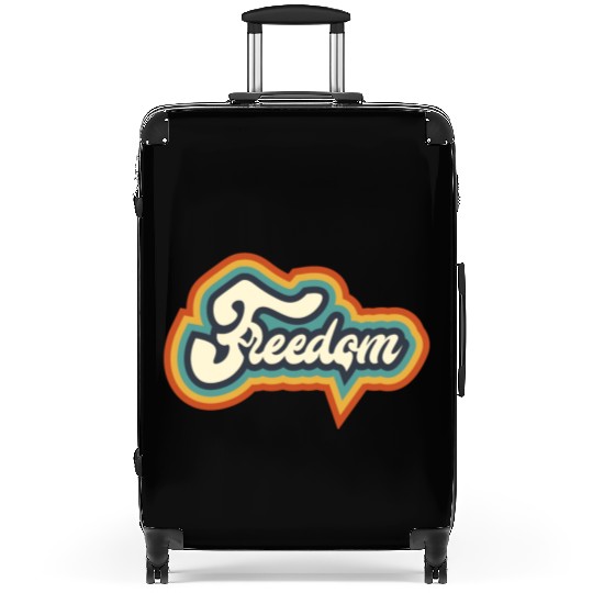 Freedom Typography Suitcases