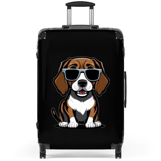 Sunny Beagle: Playful & Mischievous in Shades Suitcases